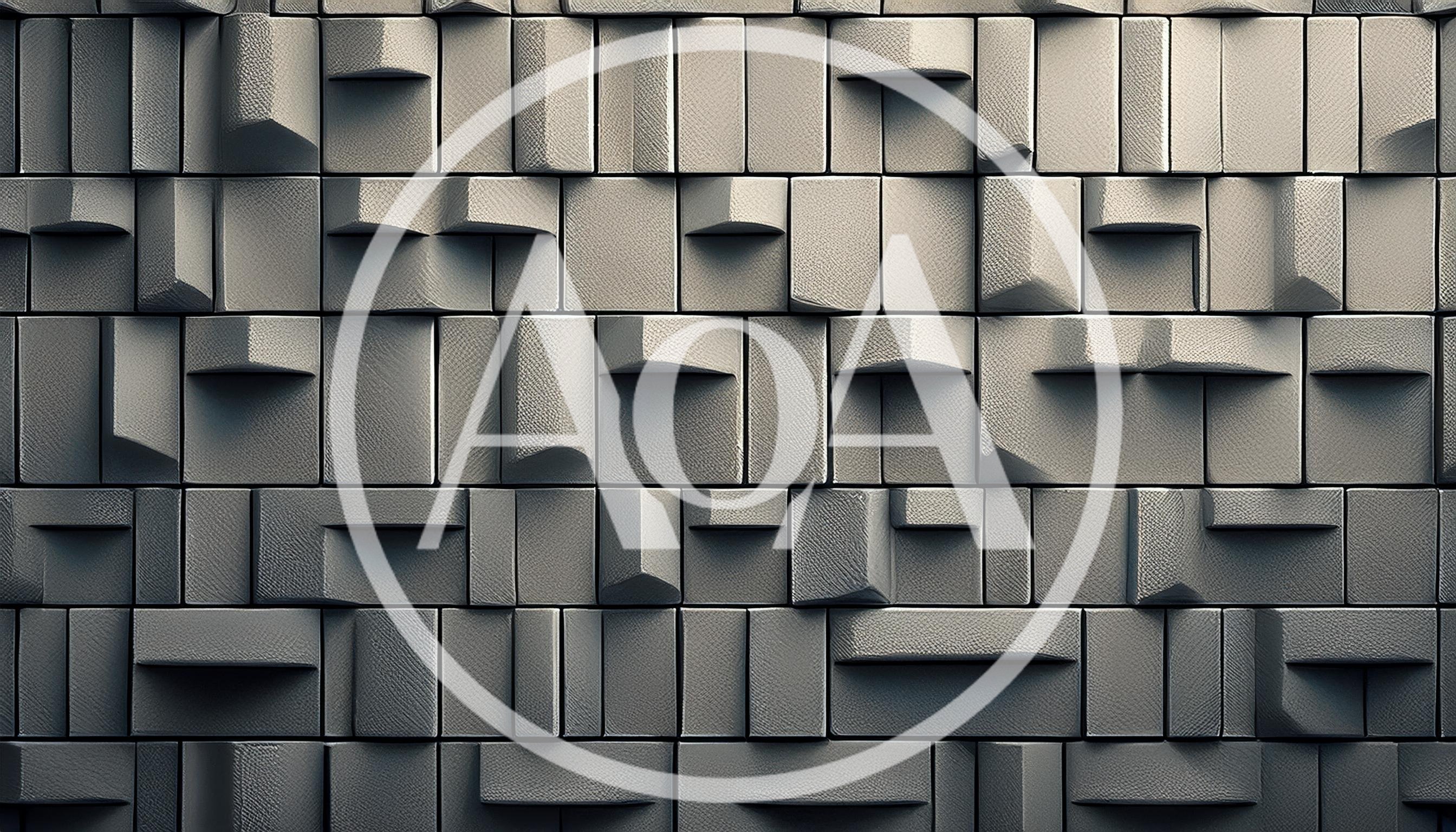 Abstract Geometric Wall With Textured Rectangular Panels