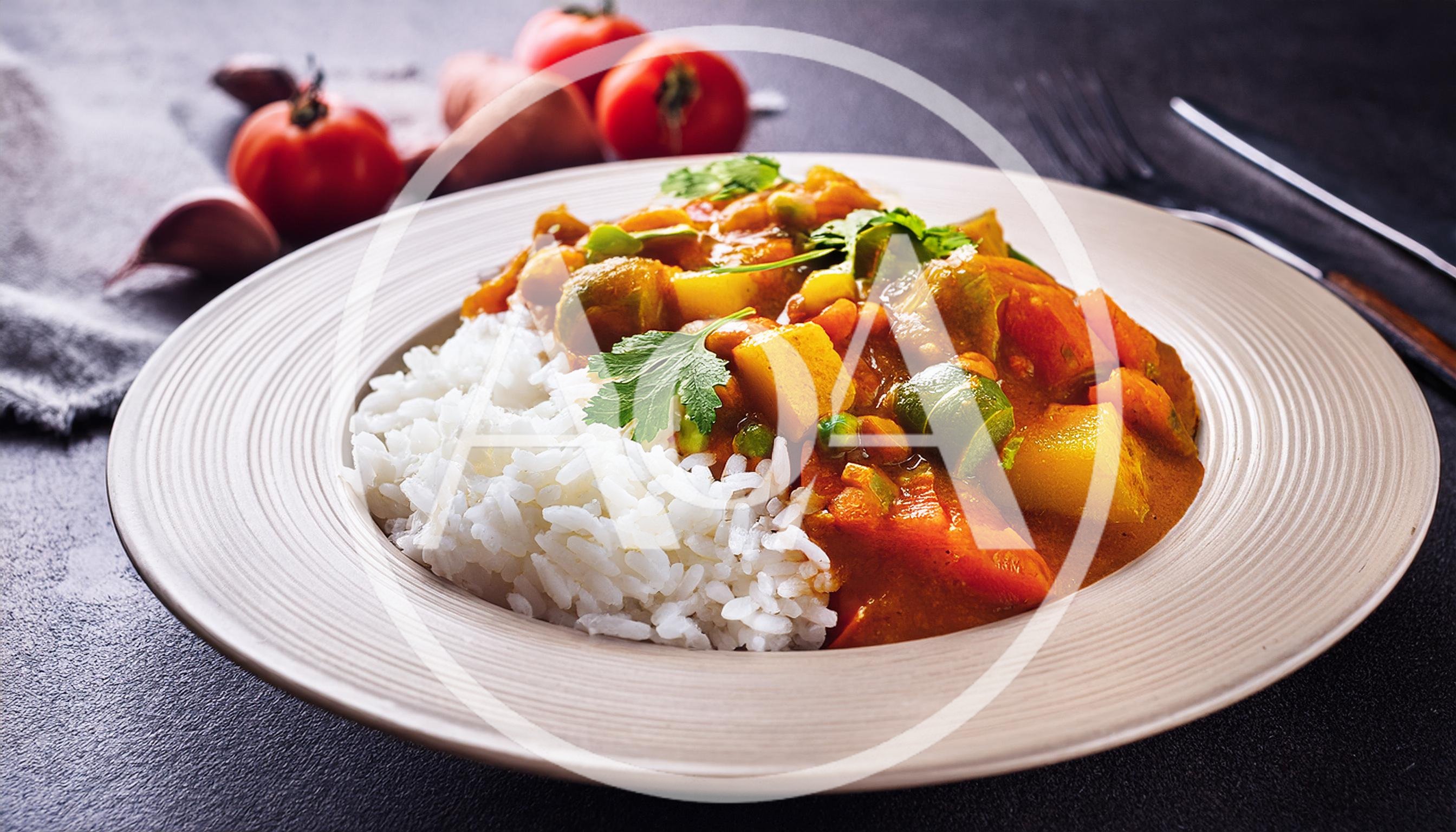 Vegetable Curry With Steamed White Rice