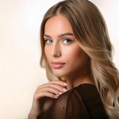 Portrait Of A Beautiful Blonde Woman With Natural Makeup