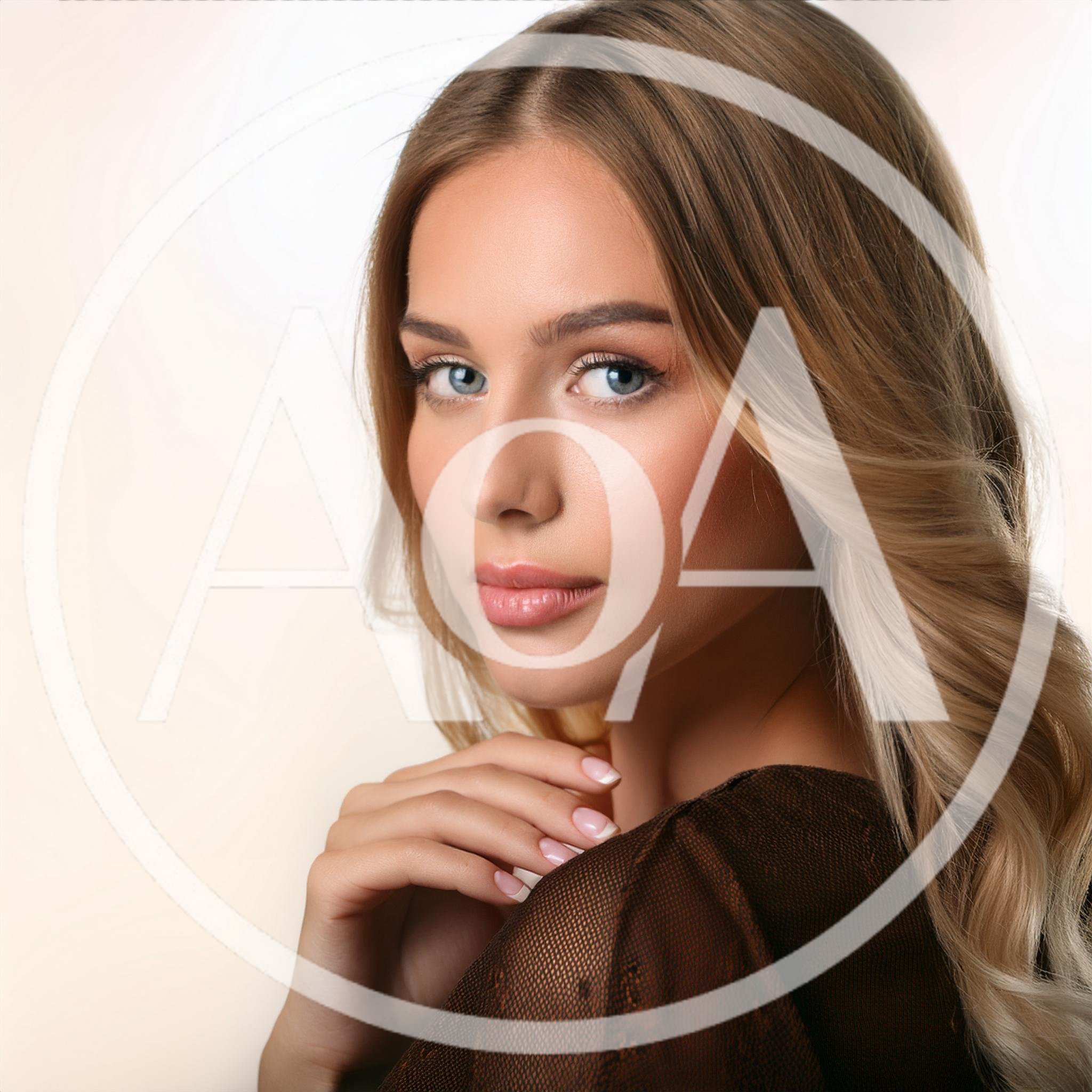 Portrait Of A Beautiful Blonde Woman With Natural Makeup