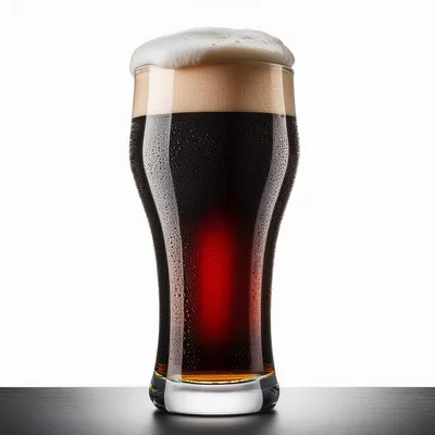 Cold Glass Of Dark Stout Beer With Foam