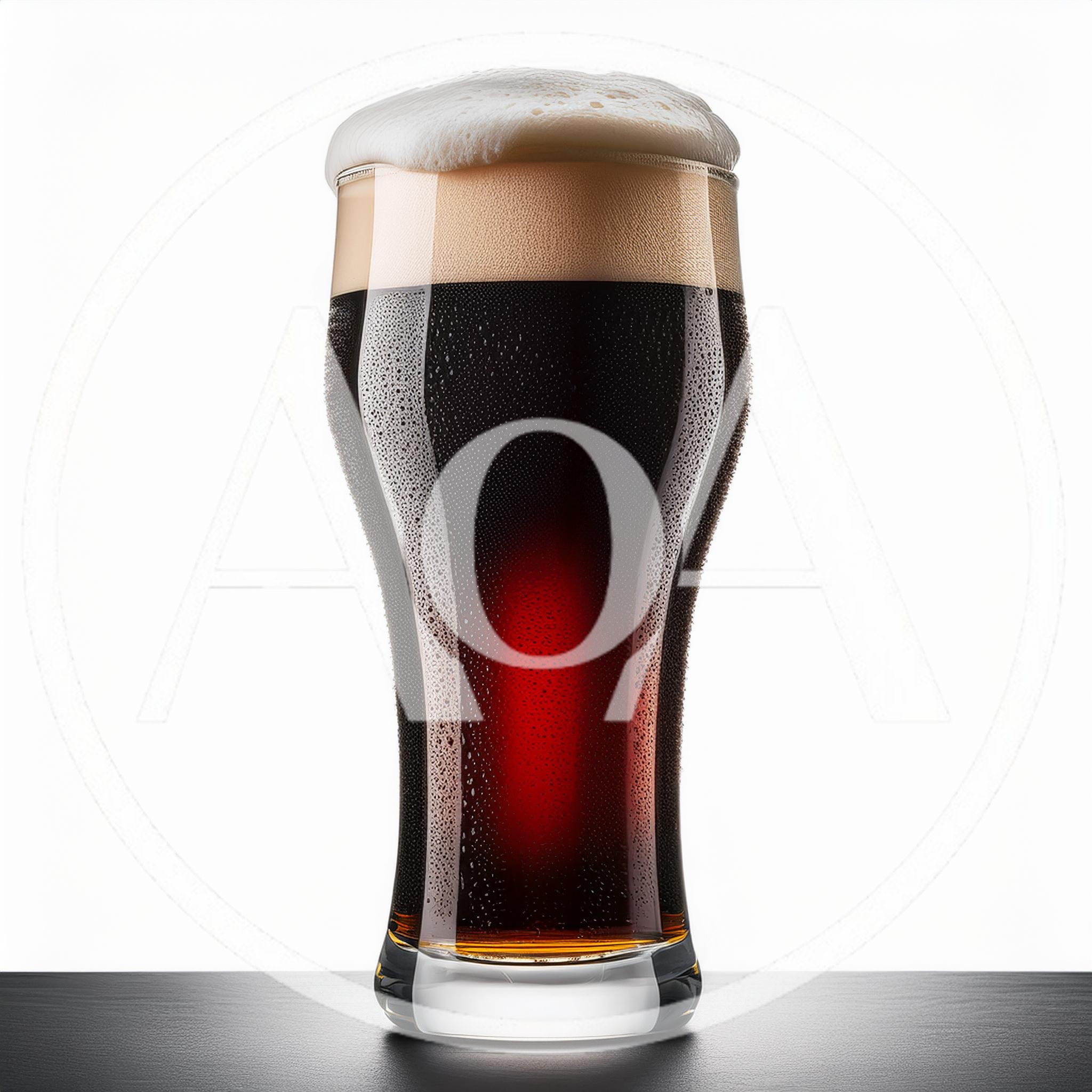 Cold Glass Of Dark Stout Beer With Foam
