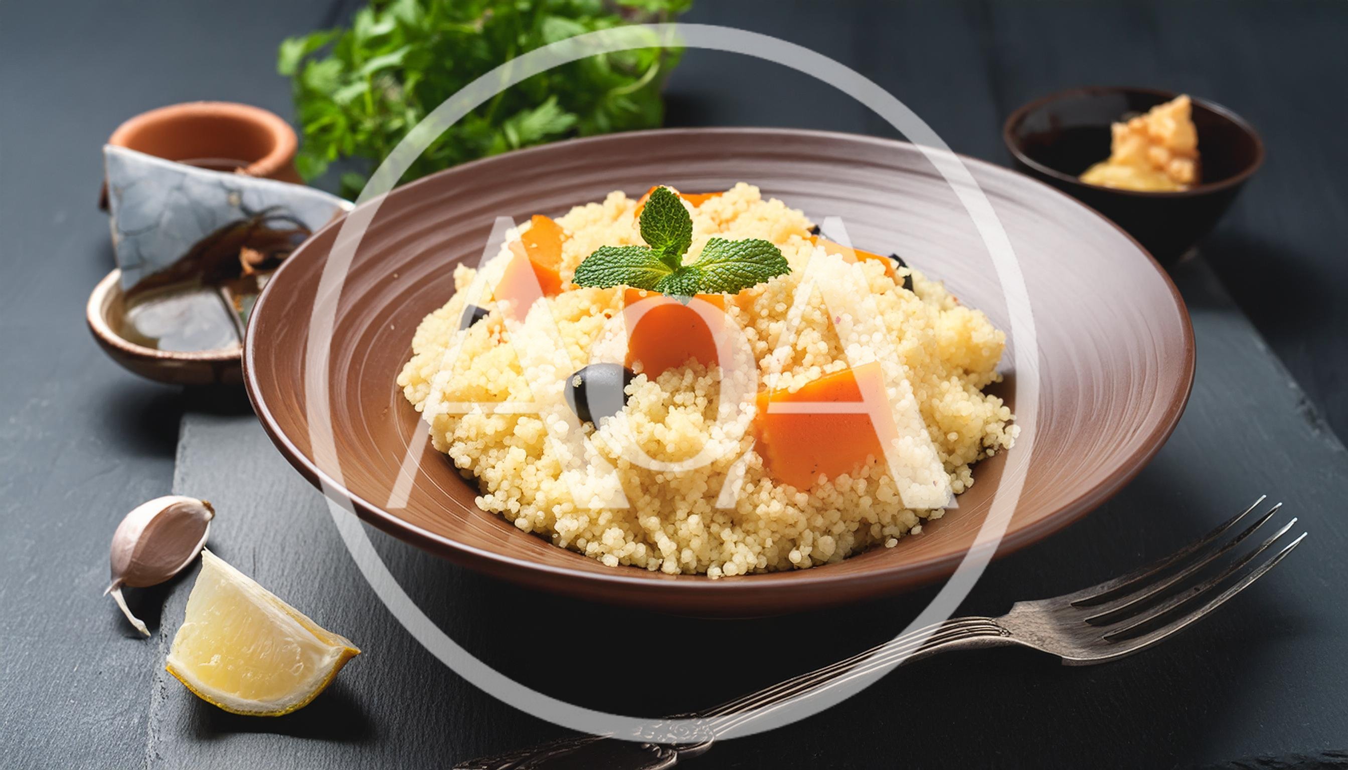 Couscous Salad With Roasted Pumpkin And Black Olives