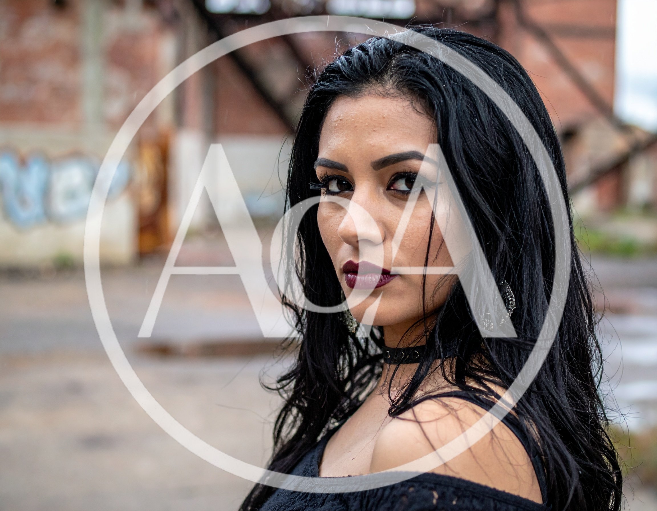 Portrait Of A Young Woman With Dark Makeup