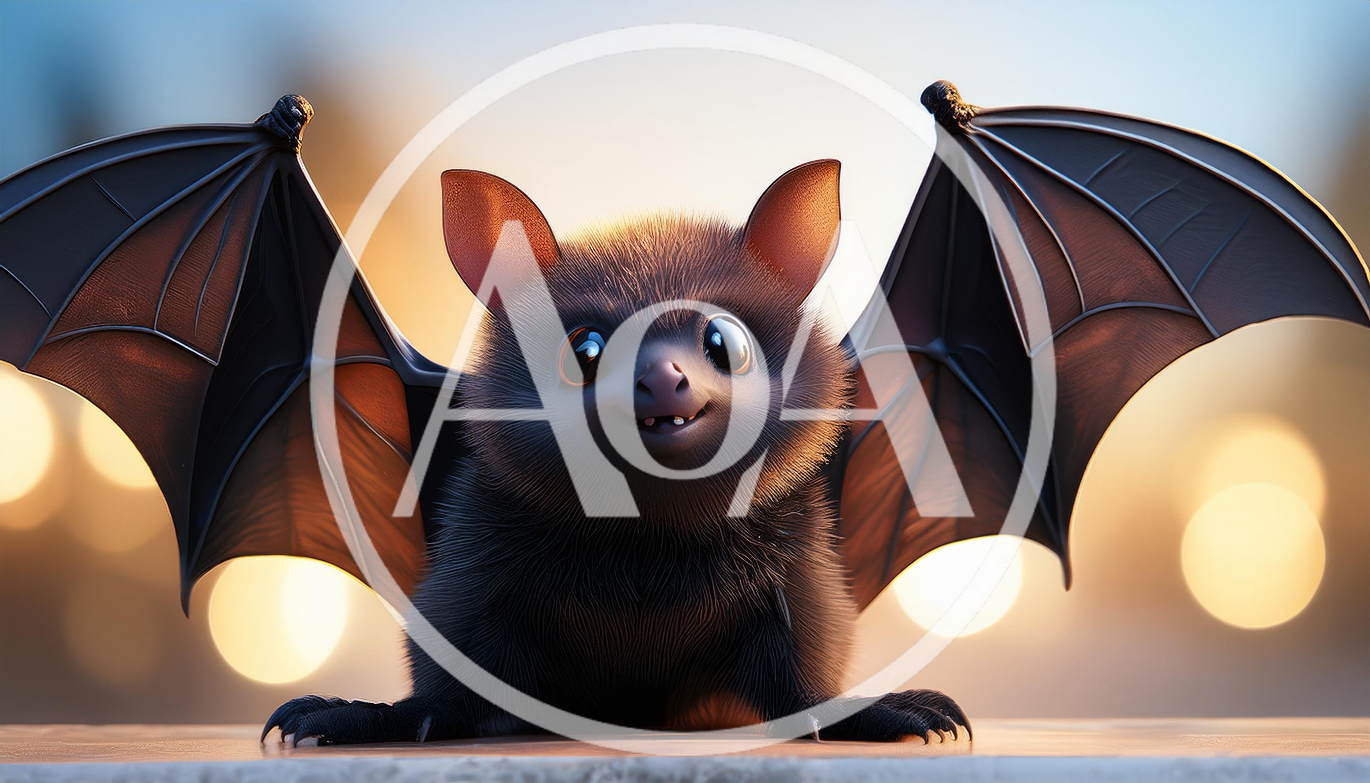 Cute Fluffy Bat With Large Eyes