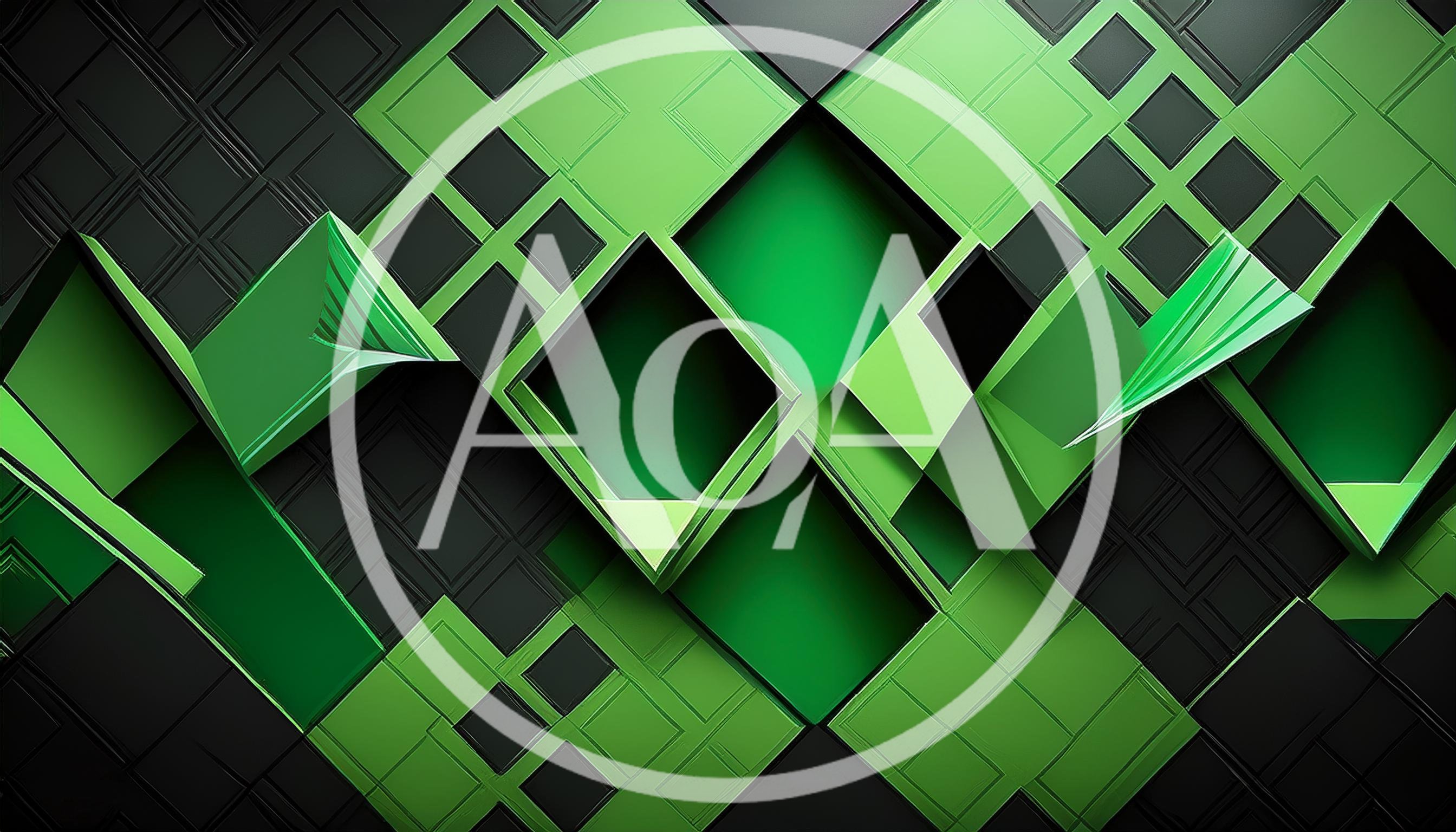 Abstract Geometric 3D Green And Black Pattern