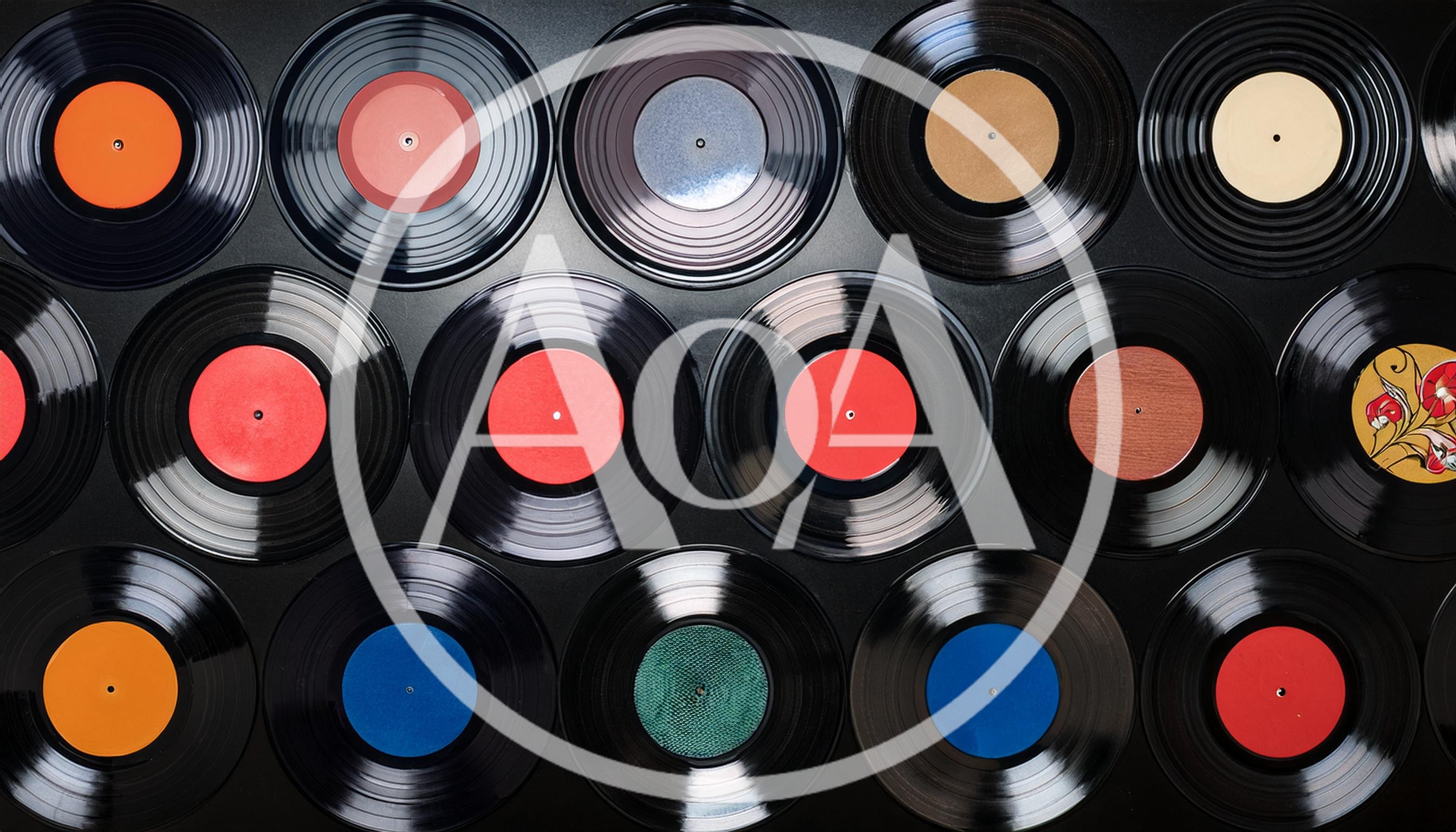 Top View Of Assorted Vintage Vinyl Records