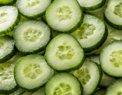 Fresh Sliced Cucumber Rounds Background