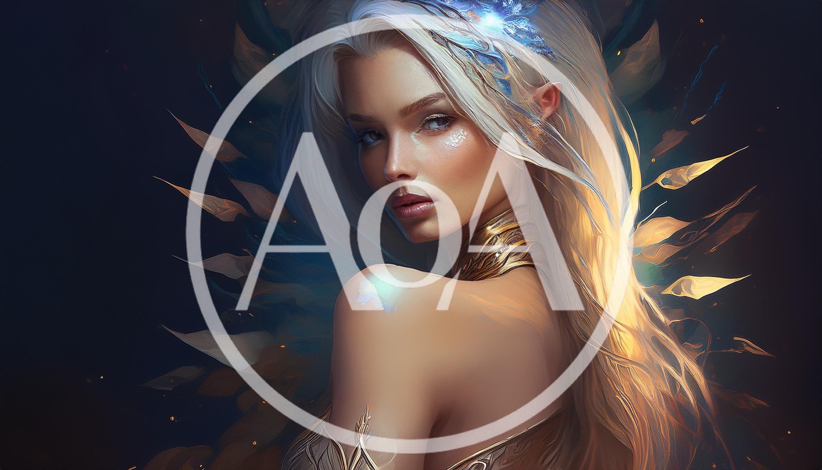 Ethereal Elf Queen With Glowing Golden Accents