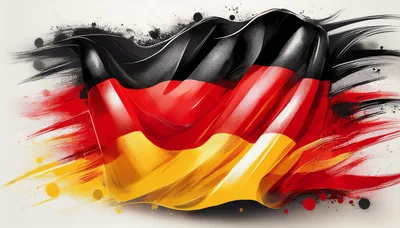 Abstract Artistic Waving Flag Of Germany