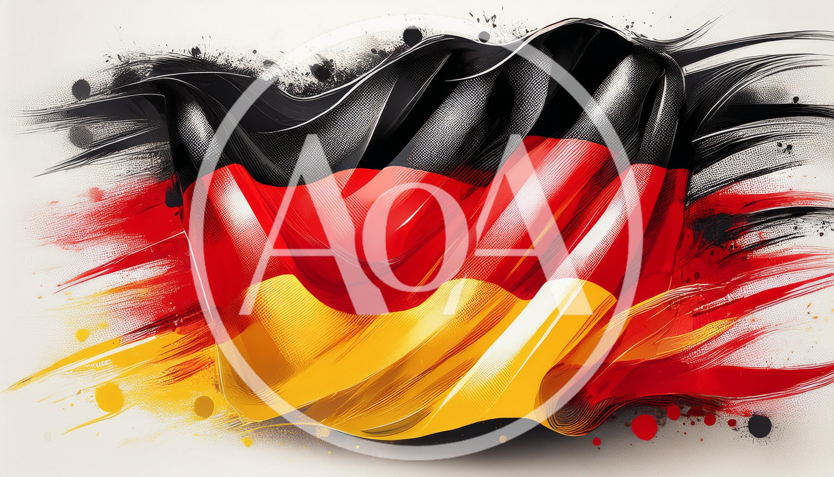 Abstract Artistic Waving Flag Of Germany