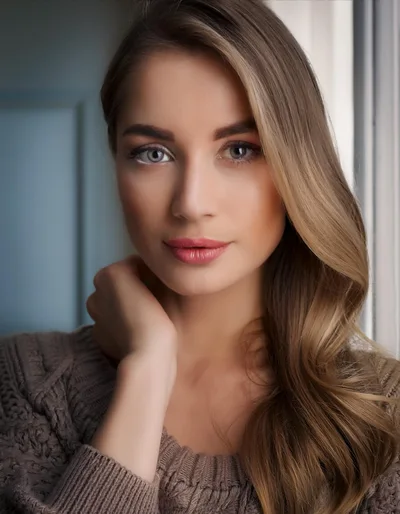 Portrait Of A Beautiful Young Woman With Blonde Hair