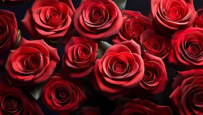 Close Up Of Vibrant Red Roses Bouquet