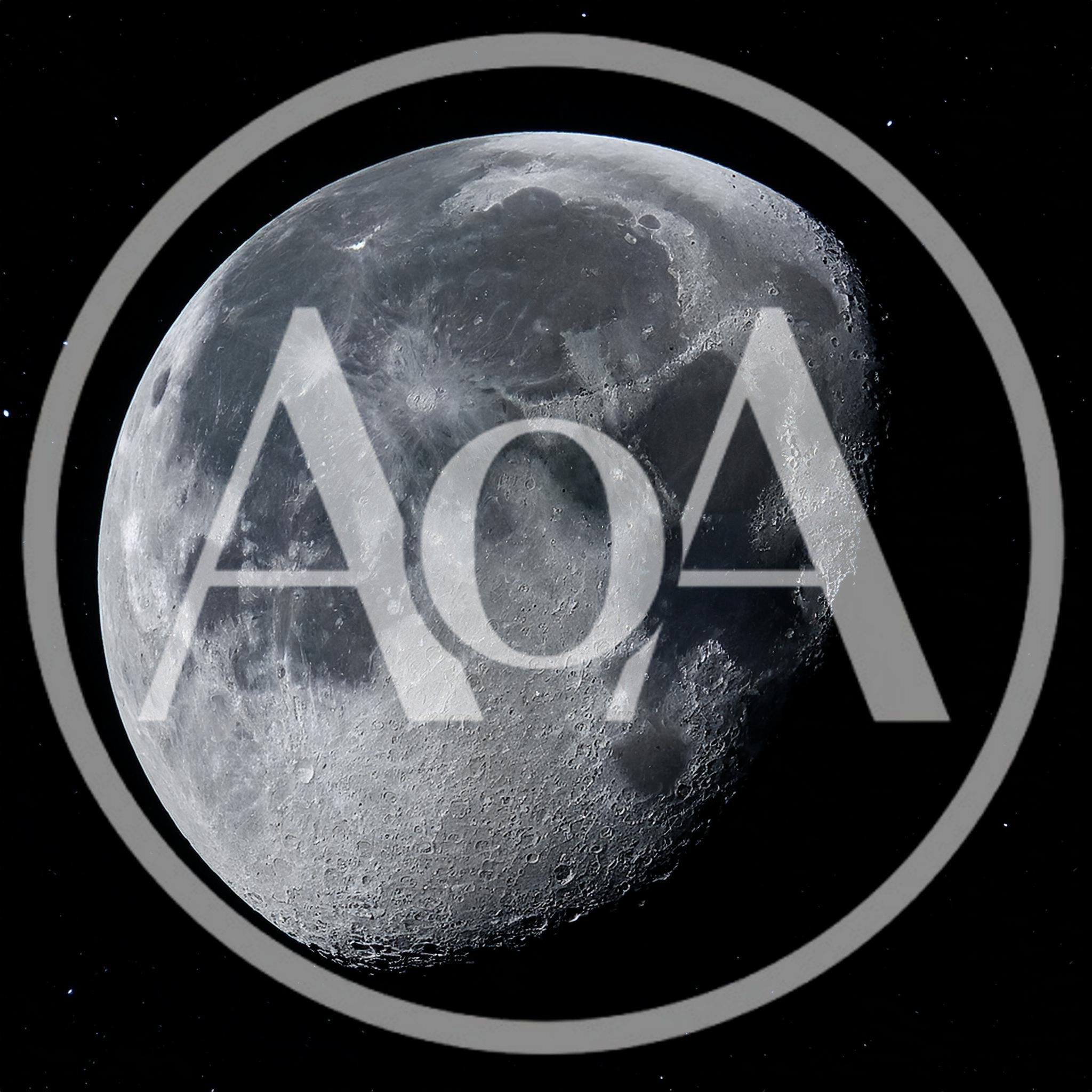 Detailed Gibbous Moon Surface Against Deep Space Background