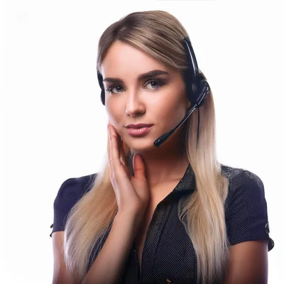 Professional Customer Service Representative Wearing A Headset