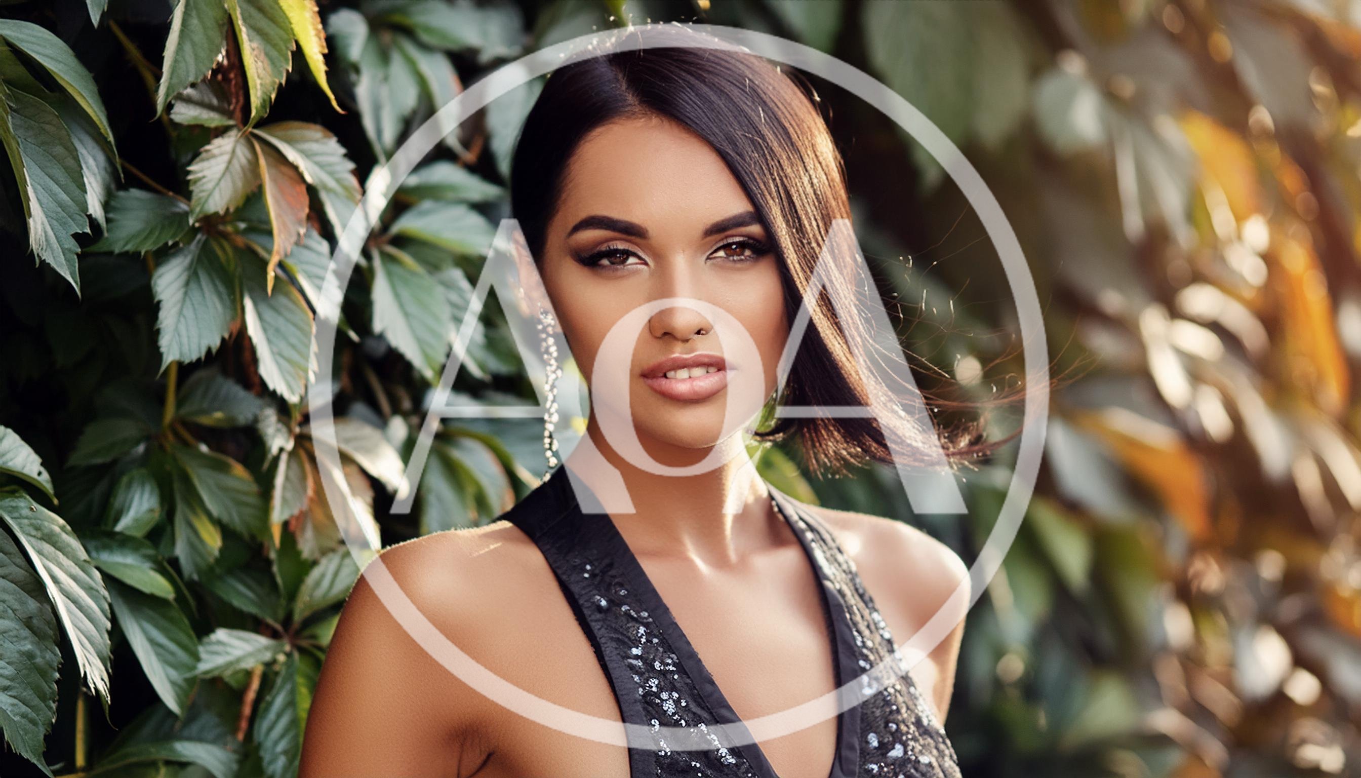 Portrait Of A Beautiful Woman With Short Dark Hair
