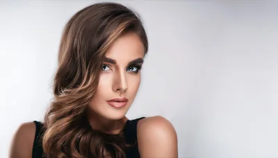 Portrait Of A Beautiful Young Woman With Wavy Hair