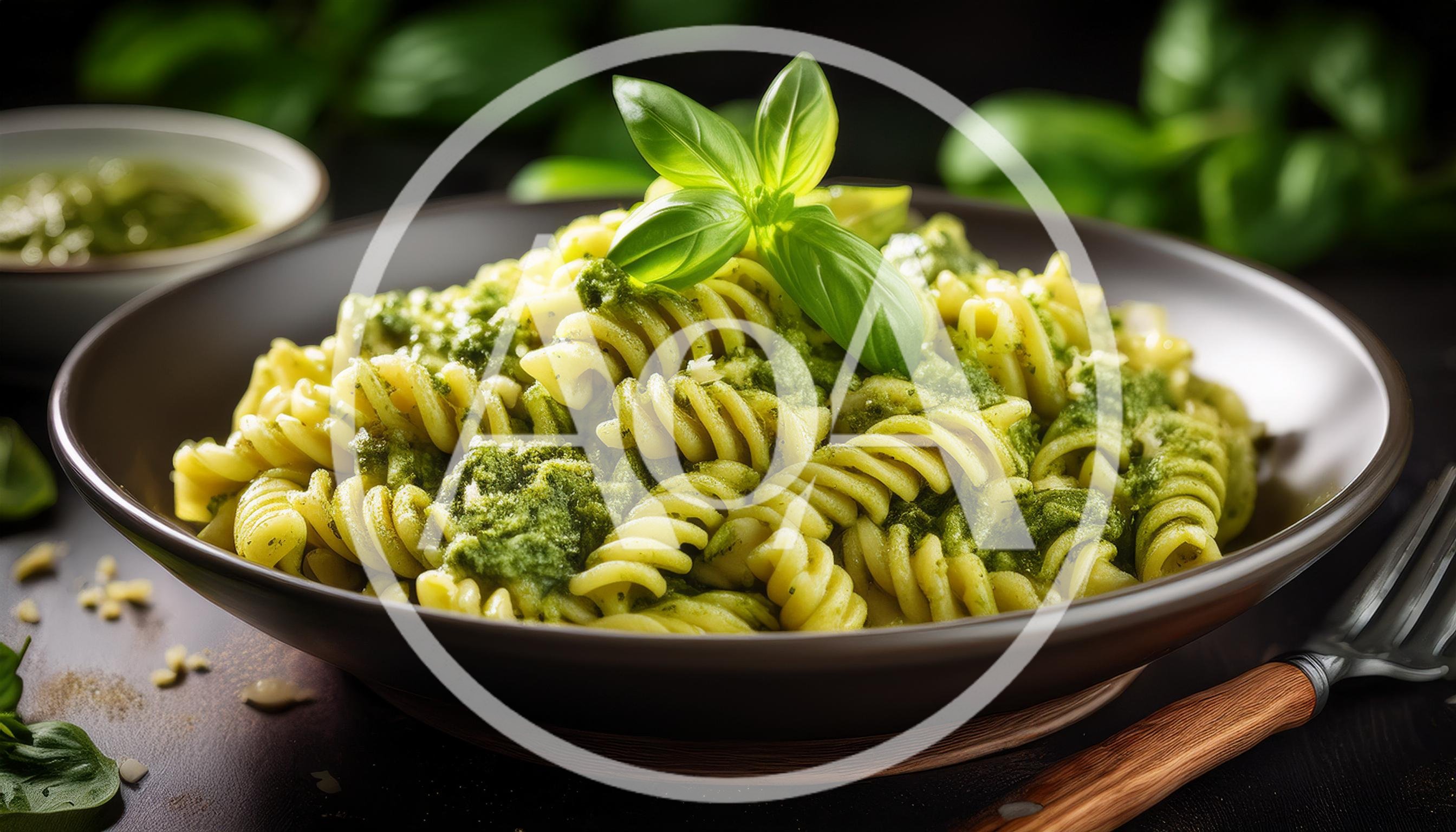 Fusilli Pasta With Fresh Basil Pesto Sauce