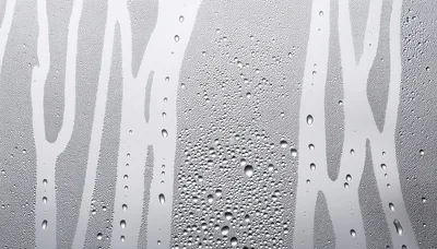 Water Droplets Running Down A Glass Surface