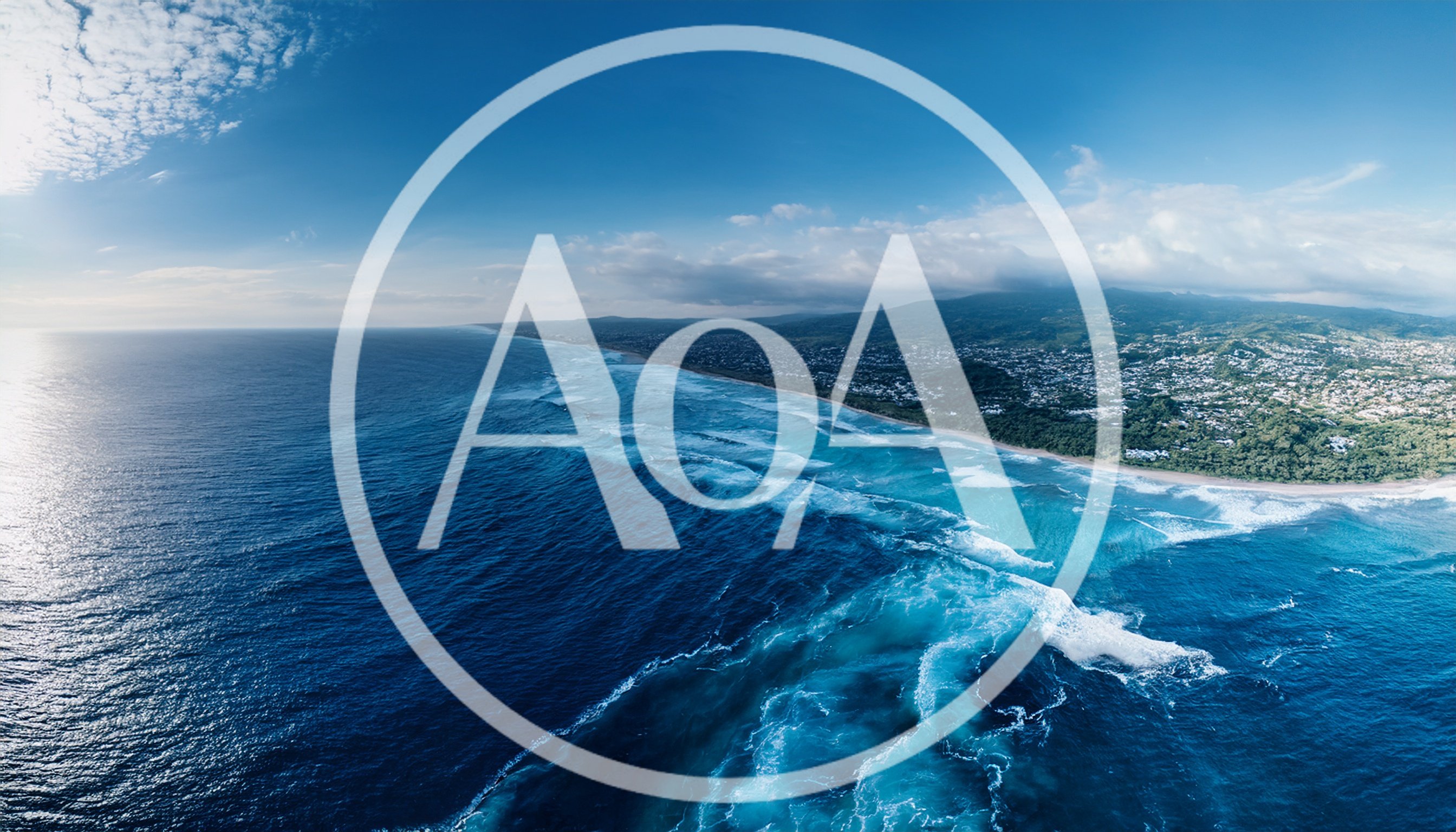 Aerial View Of Tropical Coastline With Crashing Waves