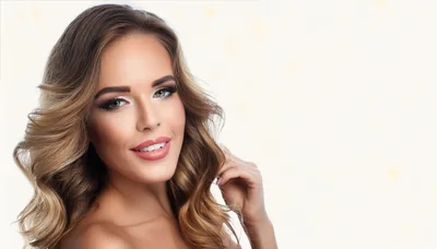Portrait Of A Beautiful Woman With Wavy Hair