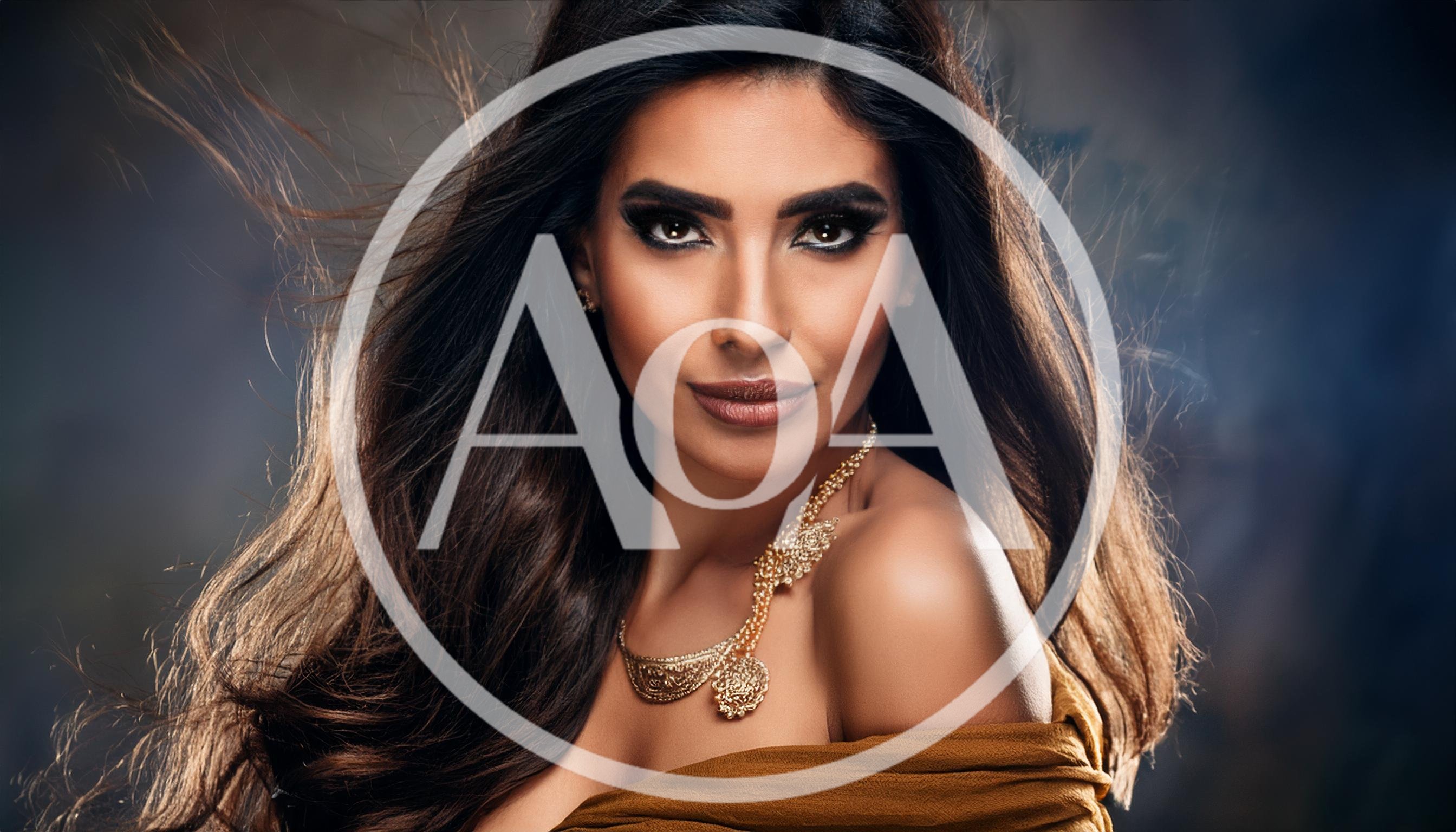 Portrait Of A Beautiful Woman With Long Dark Hair