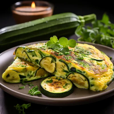 Zucchini Omelet Served on a Plate