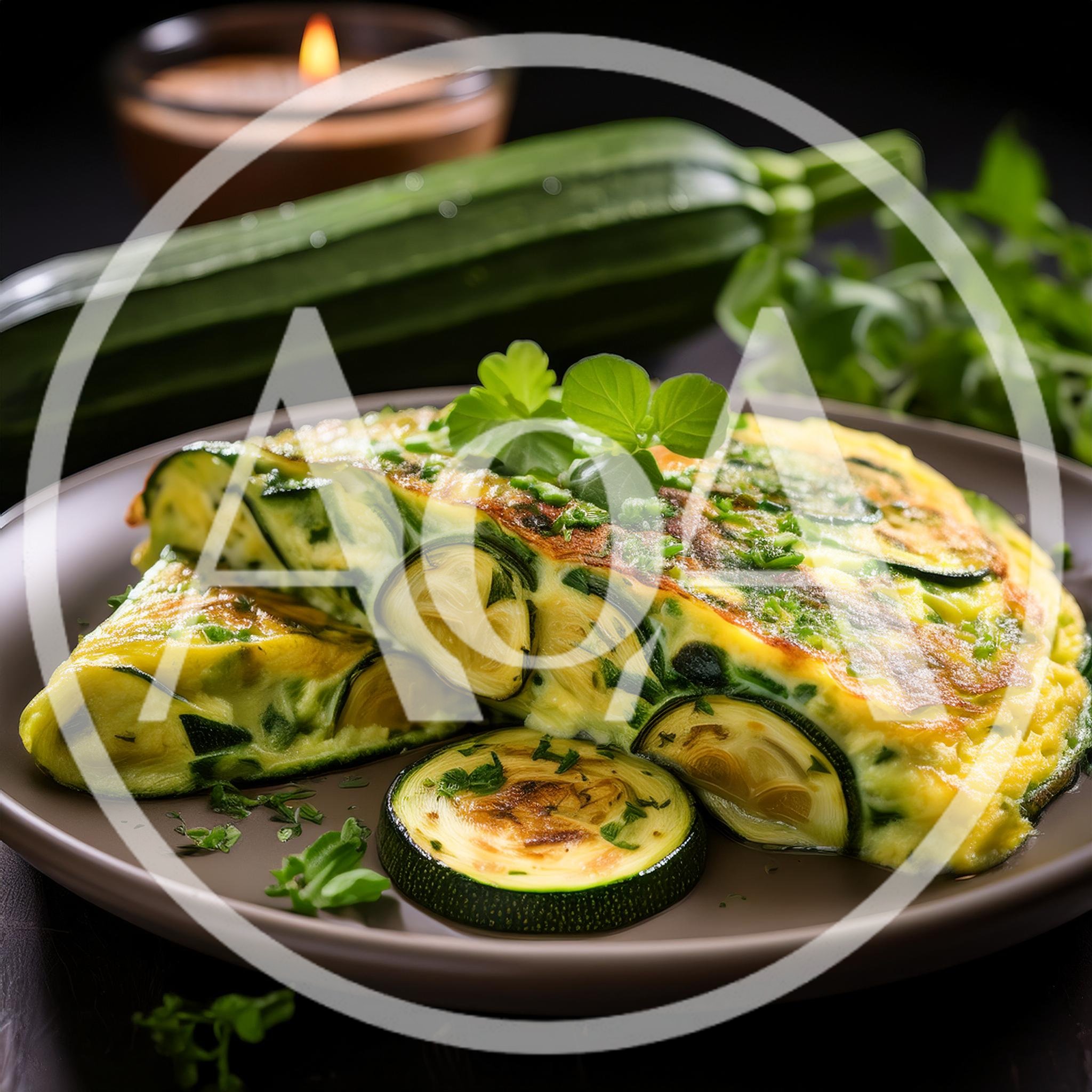 Zucchini Omelet Served on a Plate
