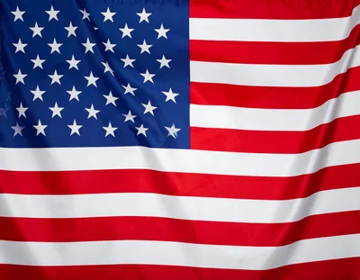 Waving American Flag With Fabric Texture