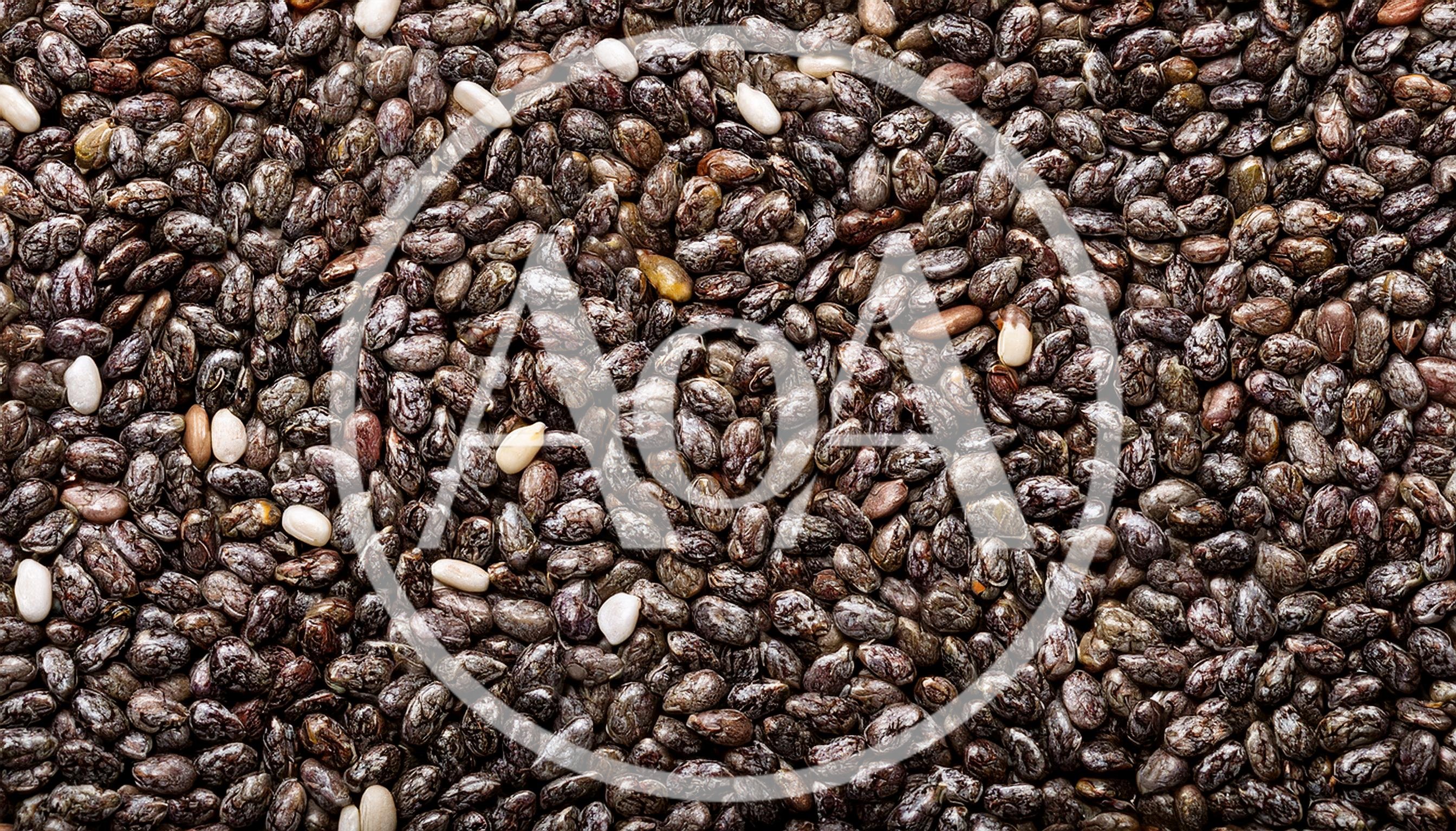 Macro Close Up Of Organic Chia Seeds