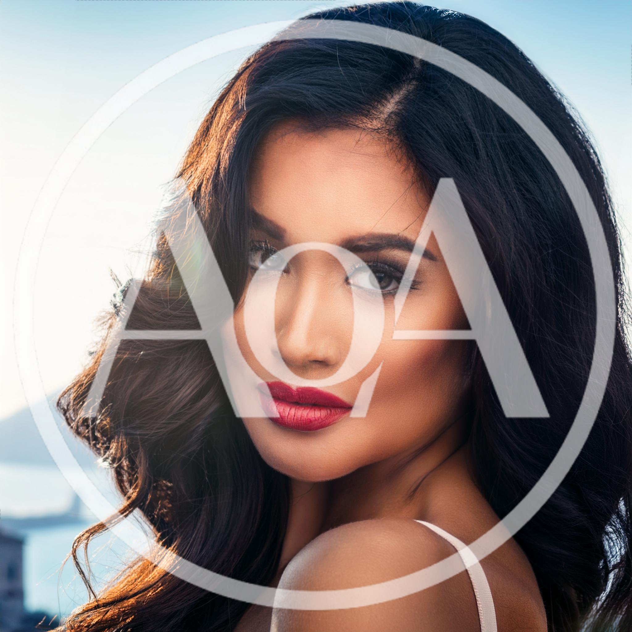 Portrait Of A Beautiful Woman With Dark Wavy Hair