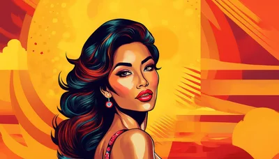 Stylized Pop Art Portrait Of A Glamorous Woman