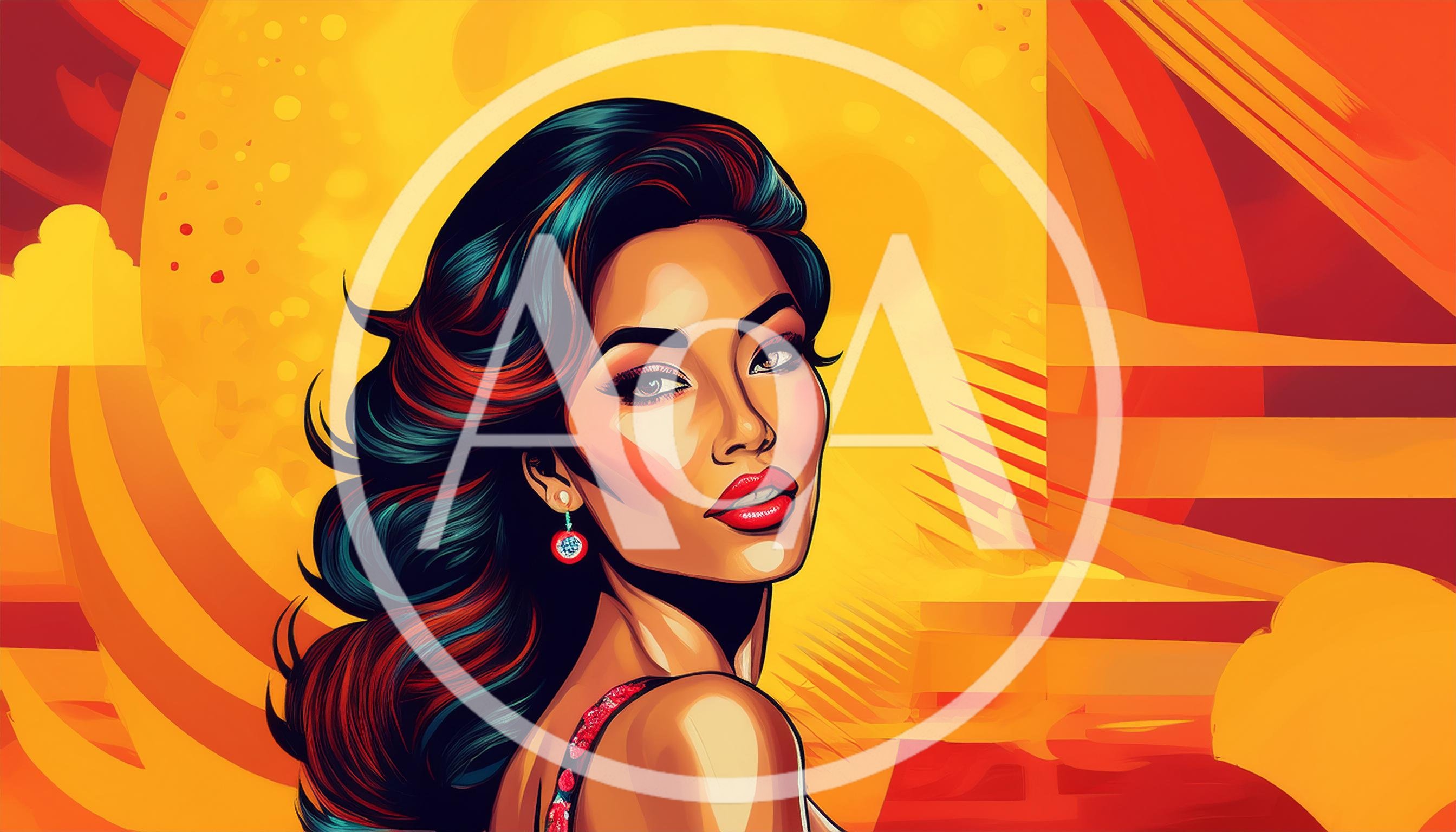 Stylized Pop Art Portrait Of A Glamorous Woman