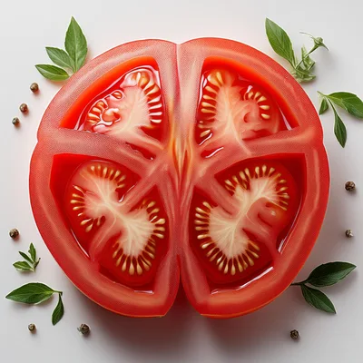 Cross Section Of A Fresh Red Tomato