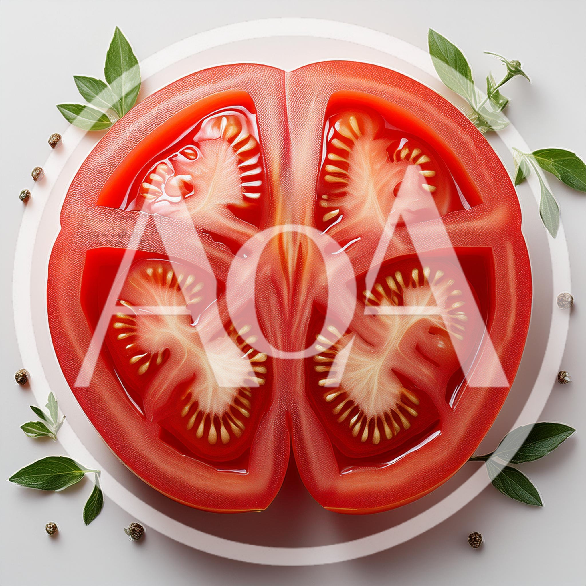 Cross Section Of A Fresh Red Tomato