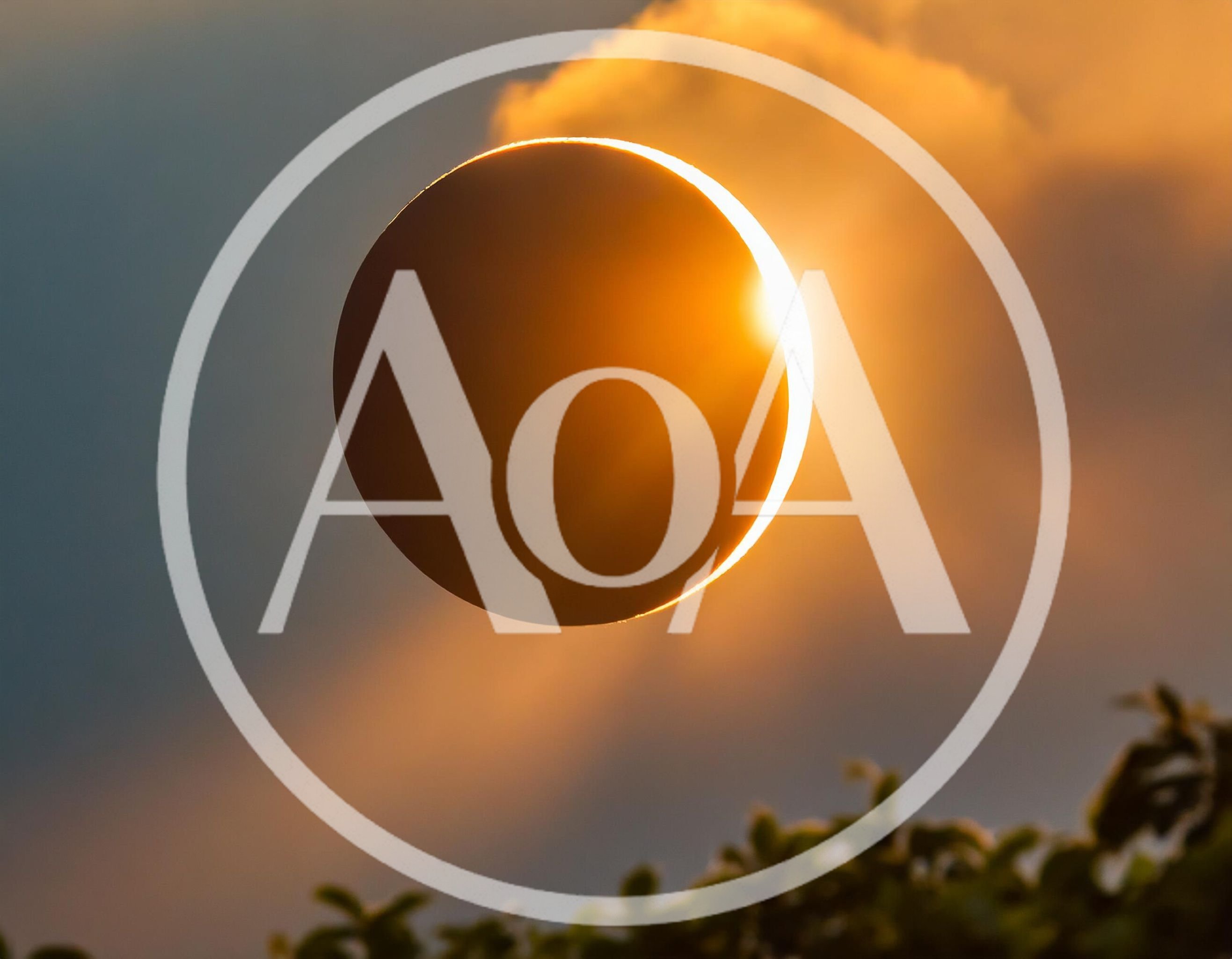 Partial Solar Eclipse With Silhouetted Foliage