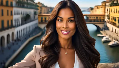 Portrait Of A Beautiful Woman In Florence