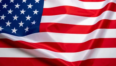 Waving American Flag With Soft Fabric Texture