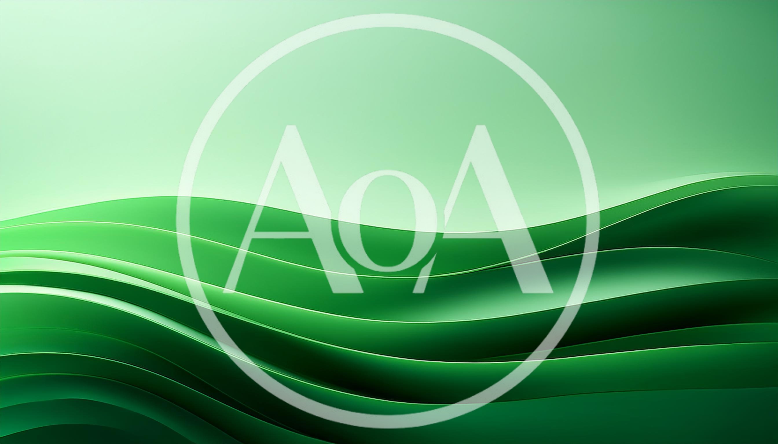 Abstract Green Wavy Layers Background