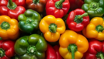 Fresh Colorful Bell Peppers Background