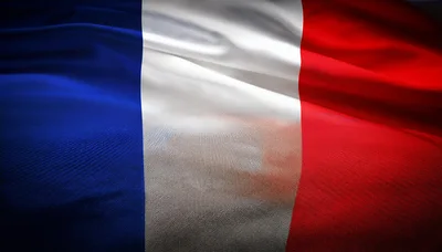 Waving Flag Of France With Fabric Texture