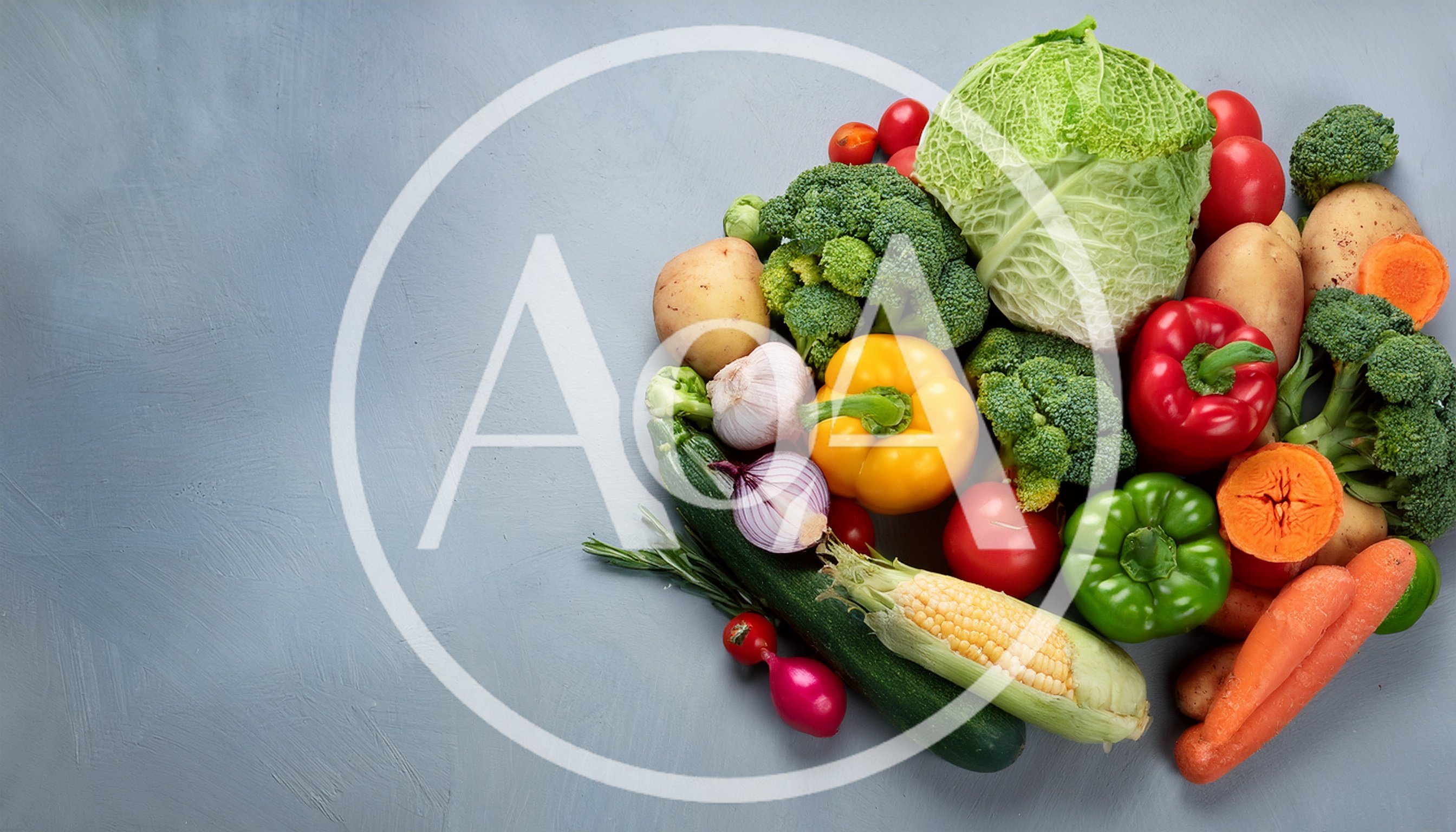 Fresh Assorted Vegetables Arranged On Grey Background