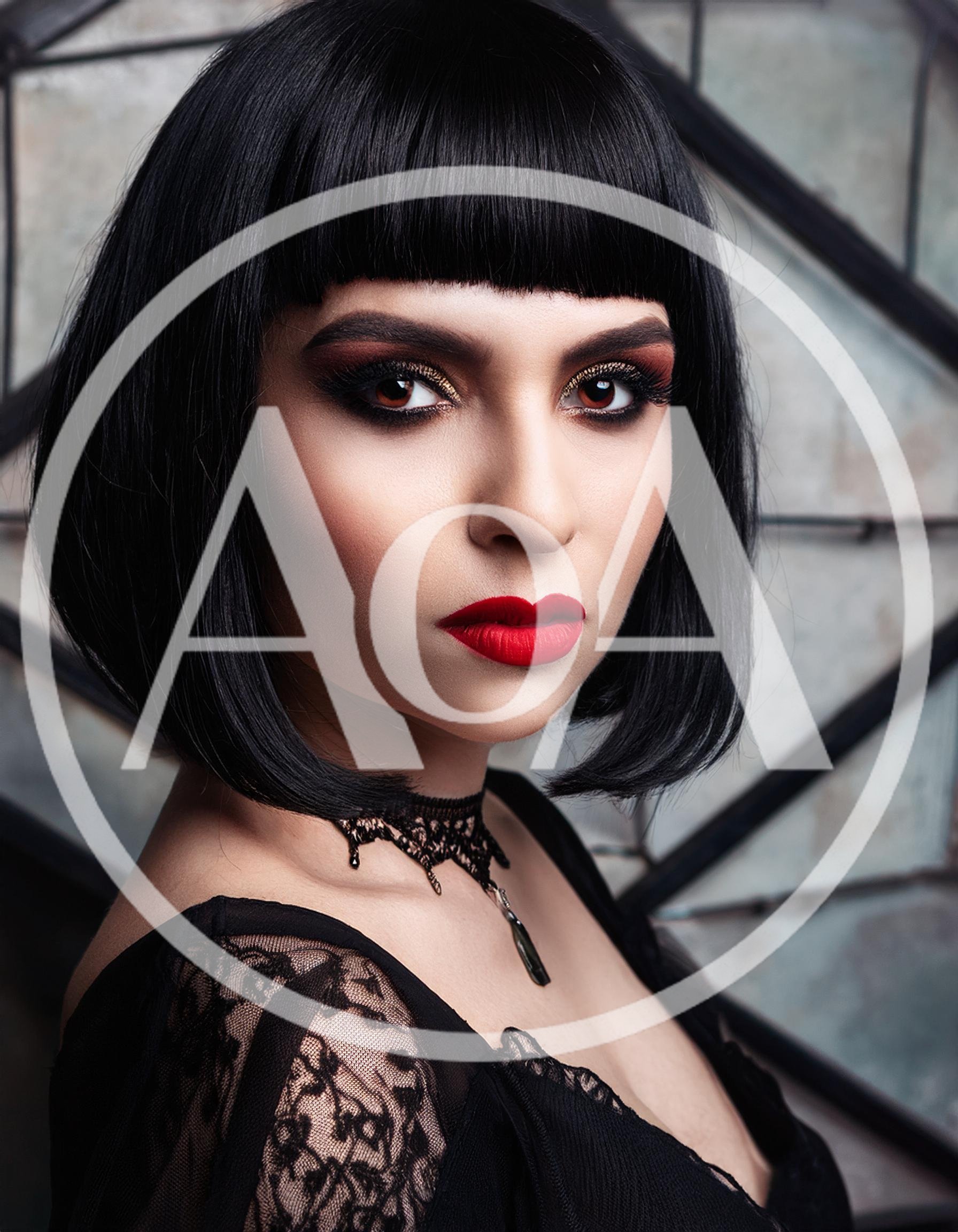 Portrait Of A Gothic Woman With Dark Makeup
