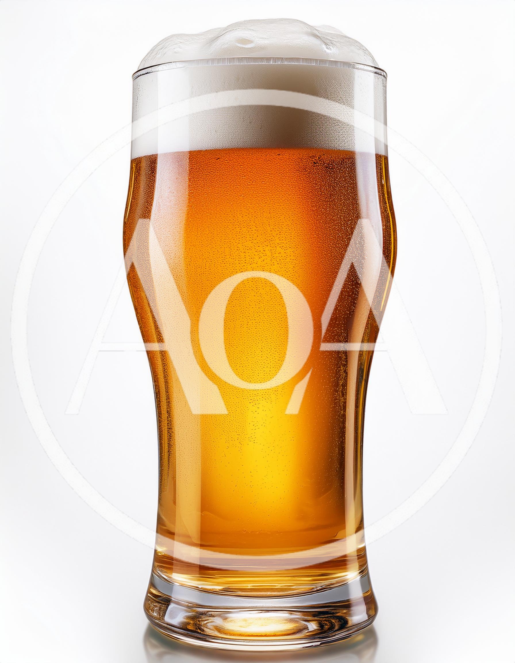 Cold Glass Of Golden Beer With Thick White Foam