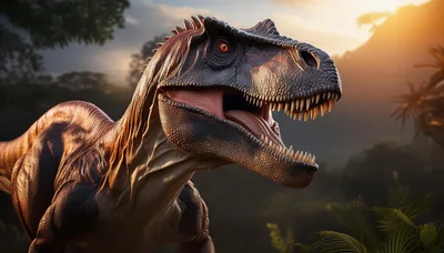 Close Up Of A Ferocious Tyrannosaurus Rex