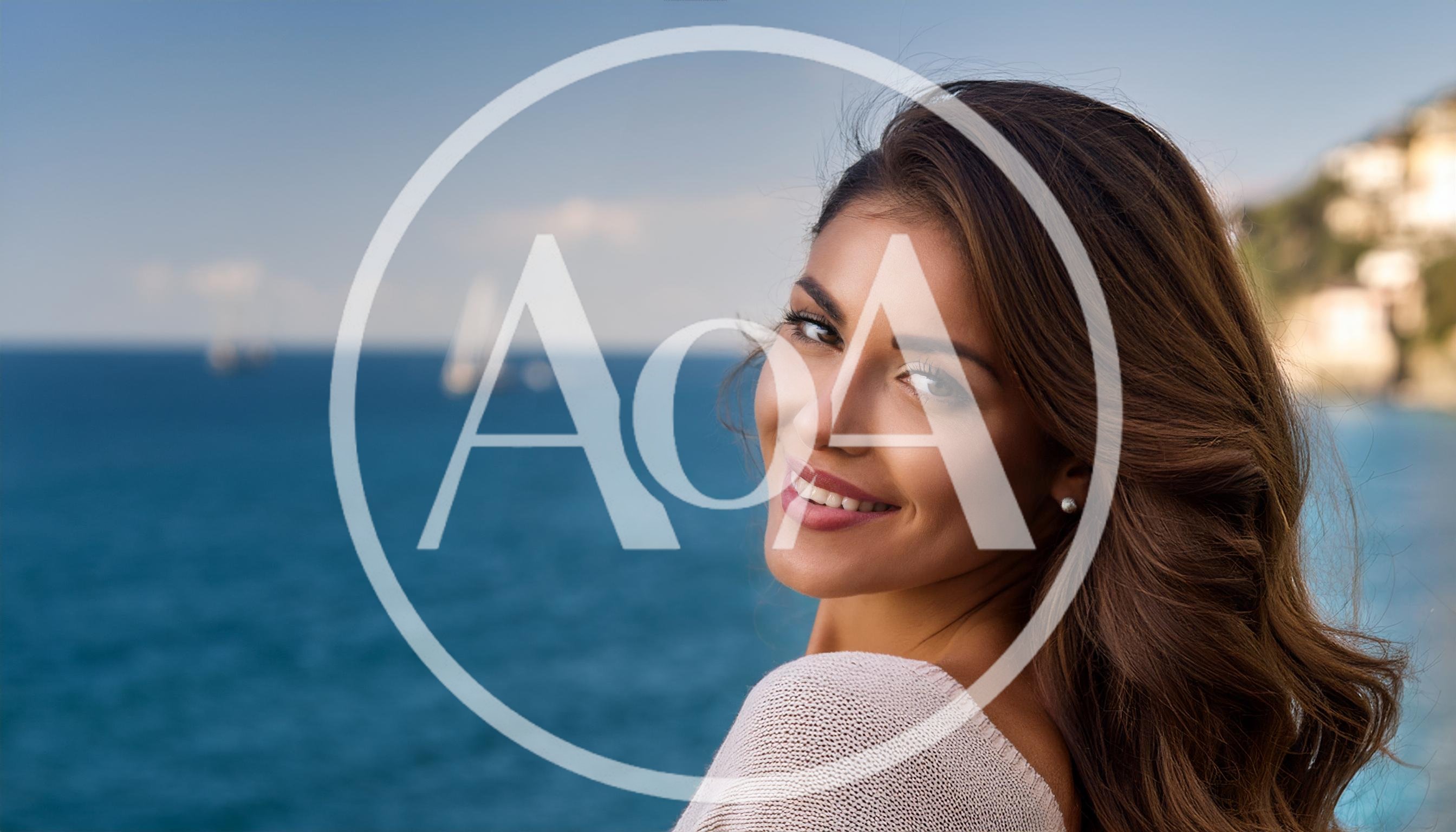 Beautiful Woman Smiling At Camera By The Sea