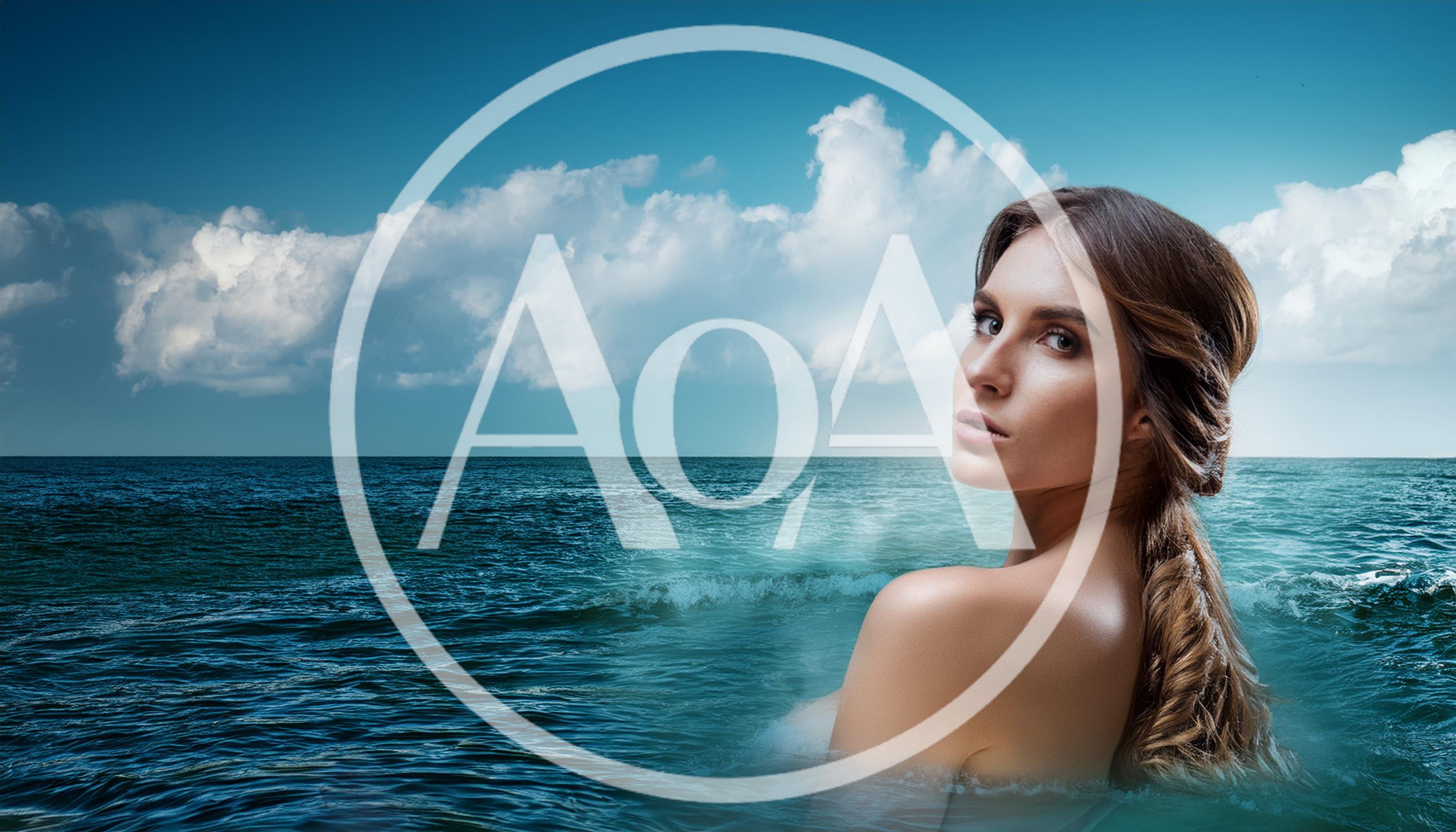Beautiful Woman Emerging From The Ocean Waters