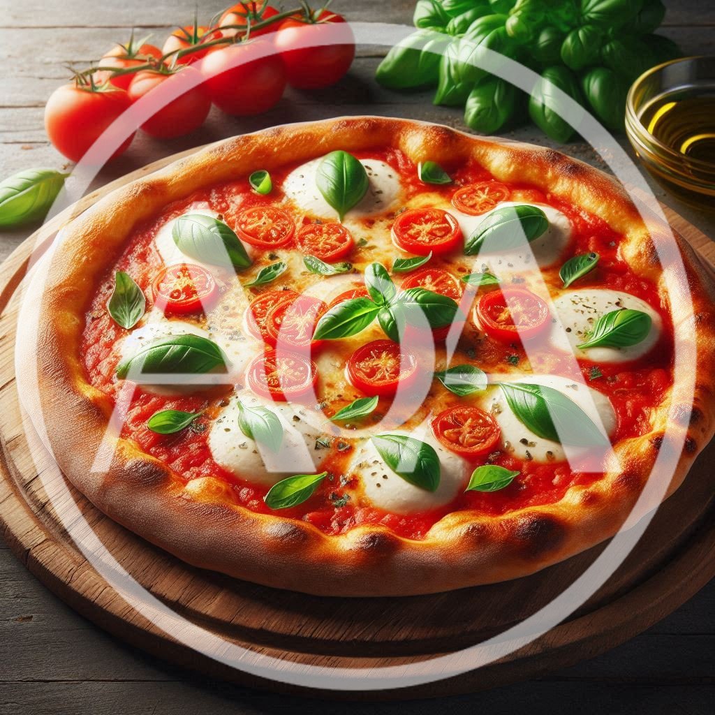 Fresh Margherita Pizza With Tomatoes And Basil