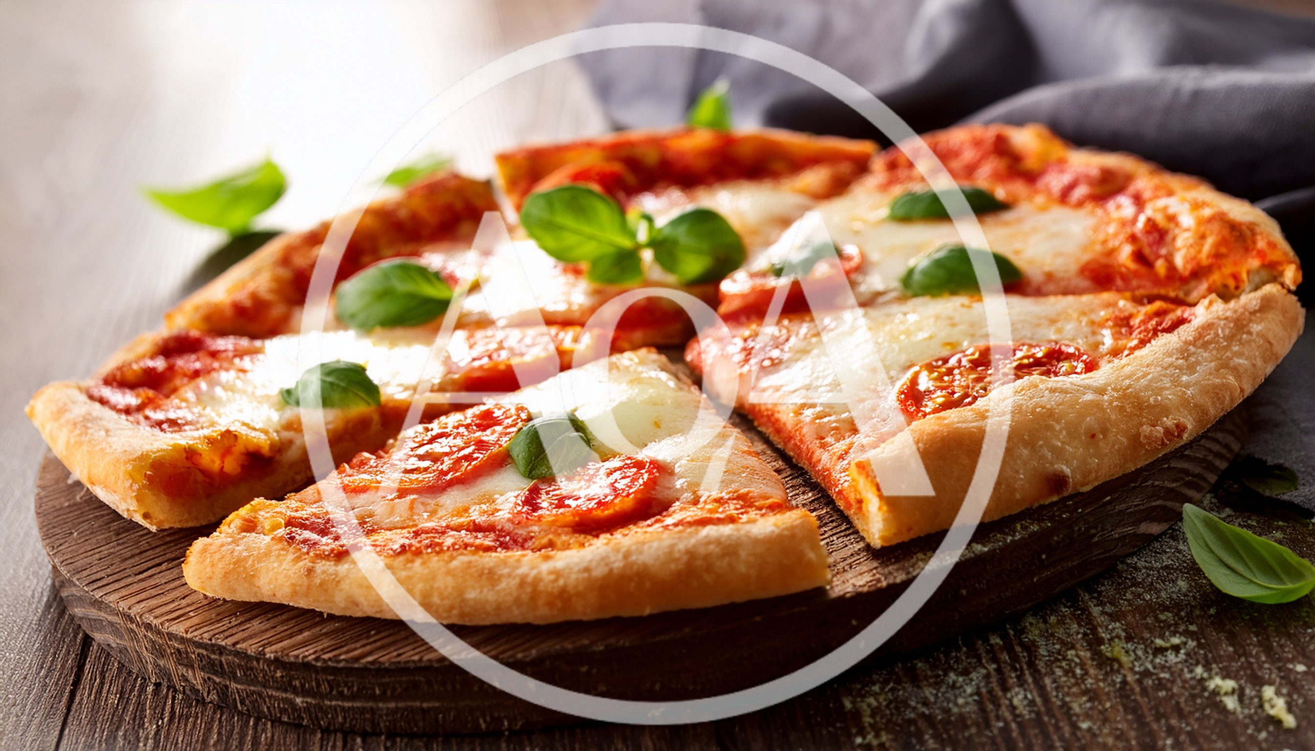 Freshly Baked Margherita Pizza on Wooden Board