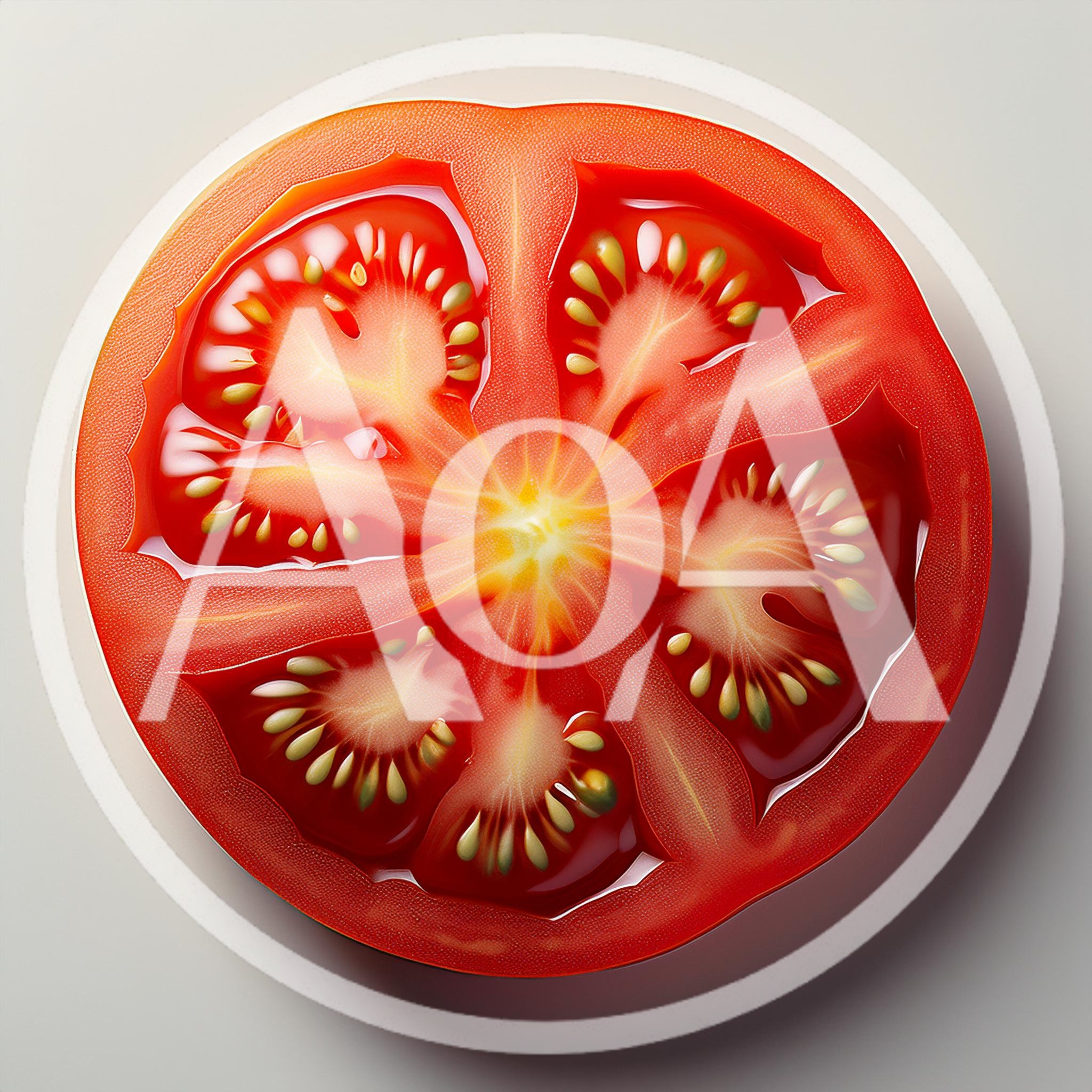 Cross Section Of A Fresh Red Tomato